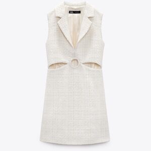 Zara textured cut out dress size US M